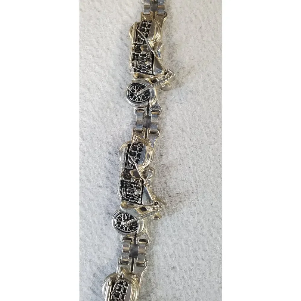 Vintage Y2K Motorcycle Metal Chain Belt Chopper Biker Rocker Size Large chopper